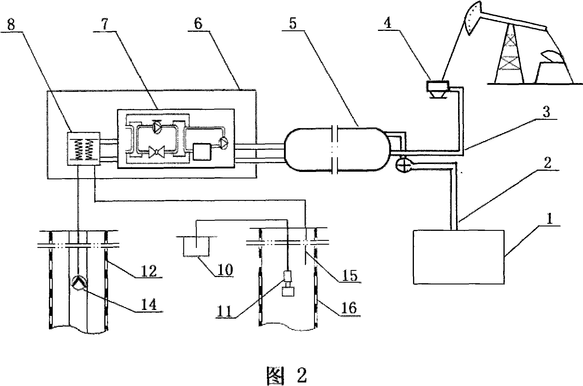 Water source heat pump heat-supply device for oil field well mouth