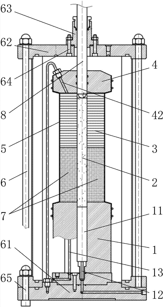 Test device for large deformation shearing seepage of contact surface and use method thereof