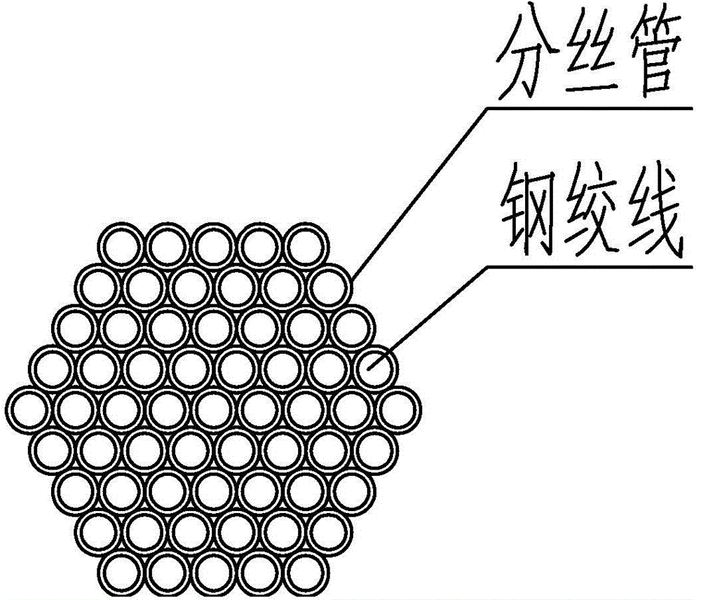 Steel strand inhaul cable tension construction method by taking slip-resistant stud as locking device