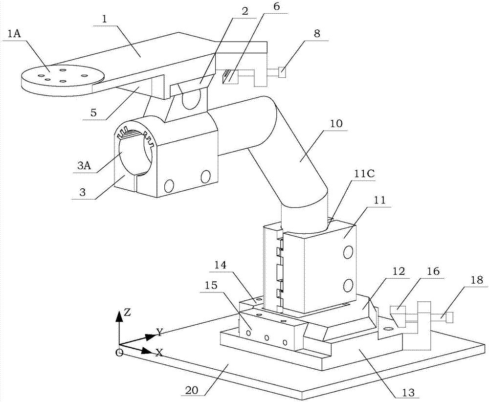 Clamp for assisting mechanical arm-universal sensor testing system in realizing knee joint biomechanical test