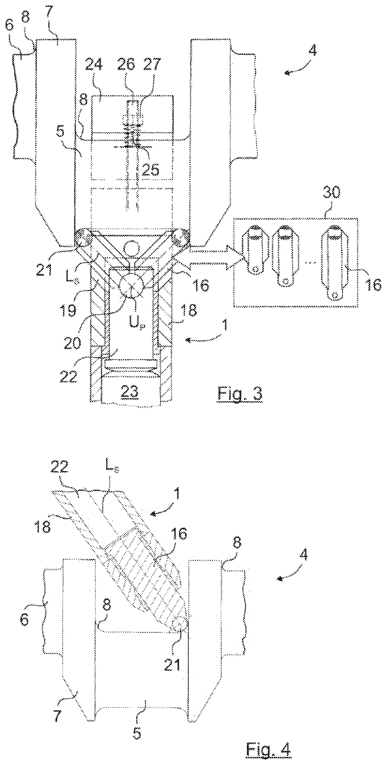 Method and device for the impact treatment of transition radii of a crankshaft