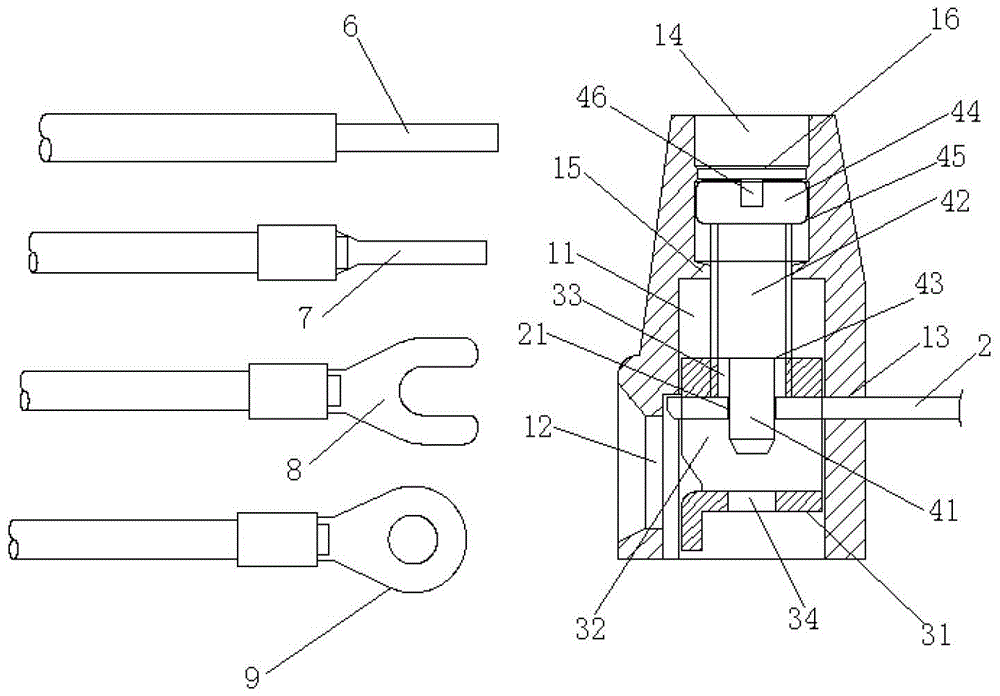 Screw type square box electrical connector