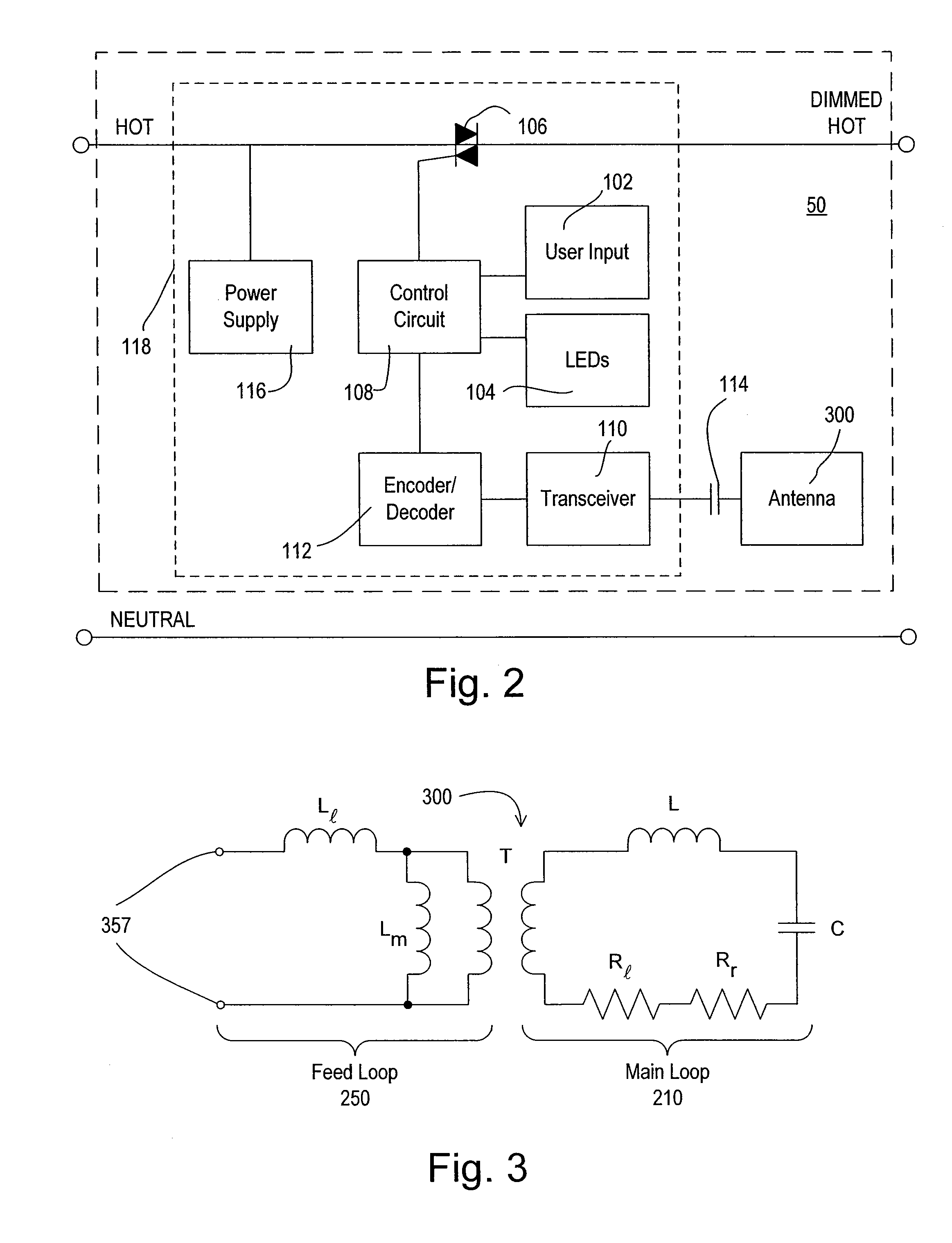 Compact radio frequency transmitting and receiving antenna and control device employing same