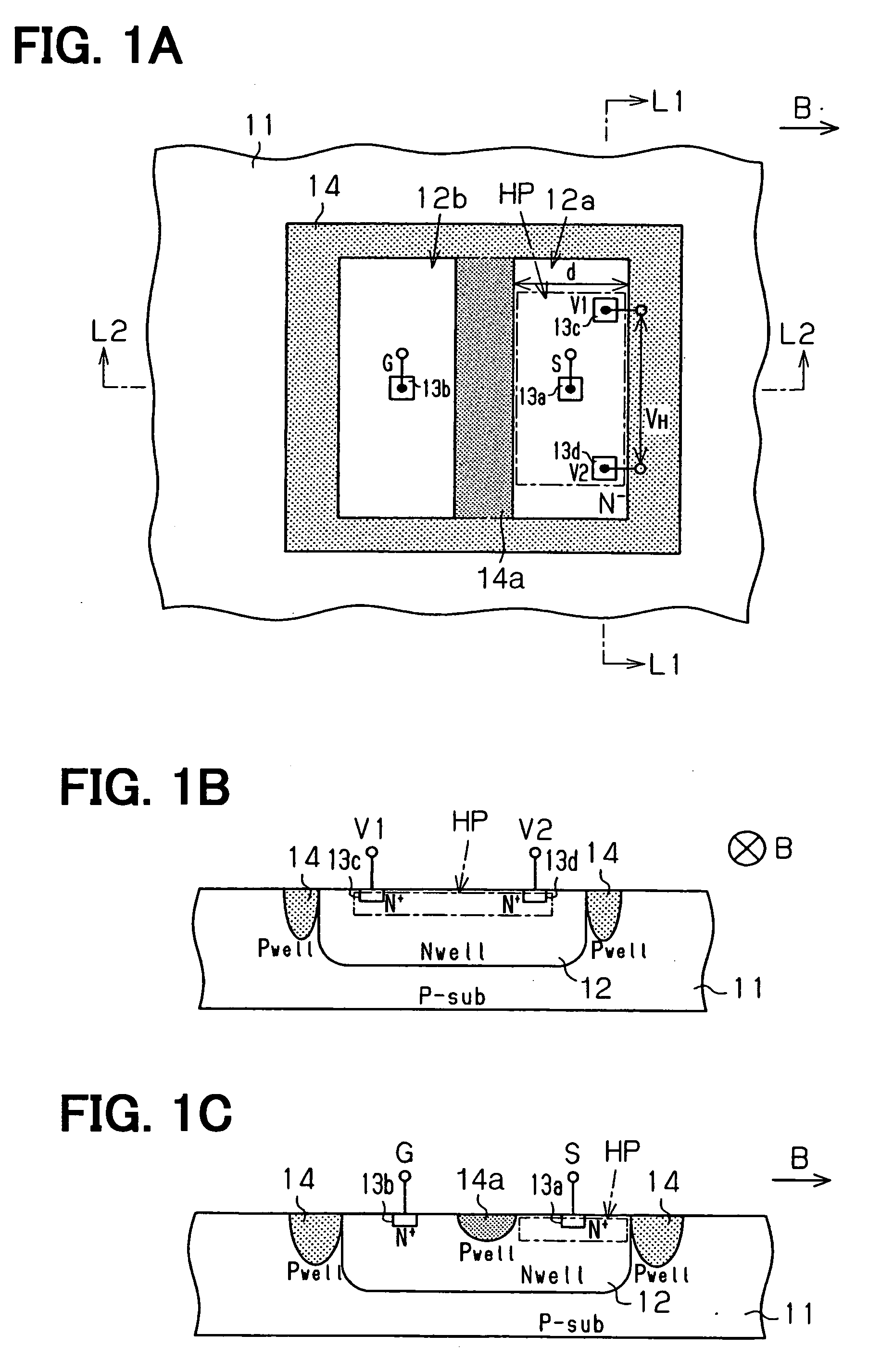 Vertical Hall device and method for adjusting offset voltage of vertical Hall device