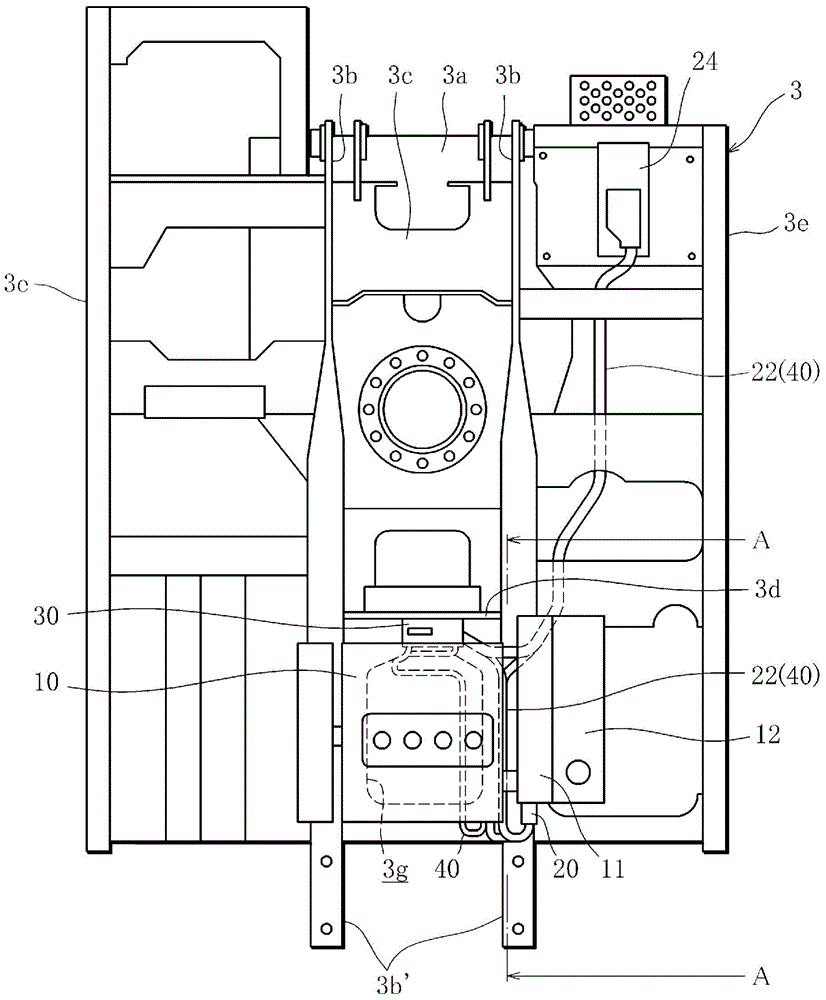 Aqueous urea supply system for construction machine