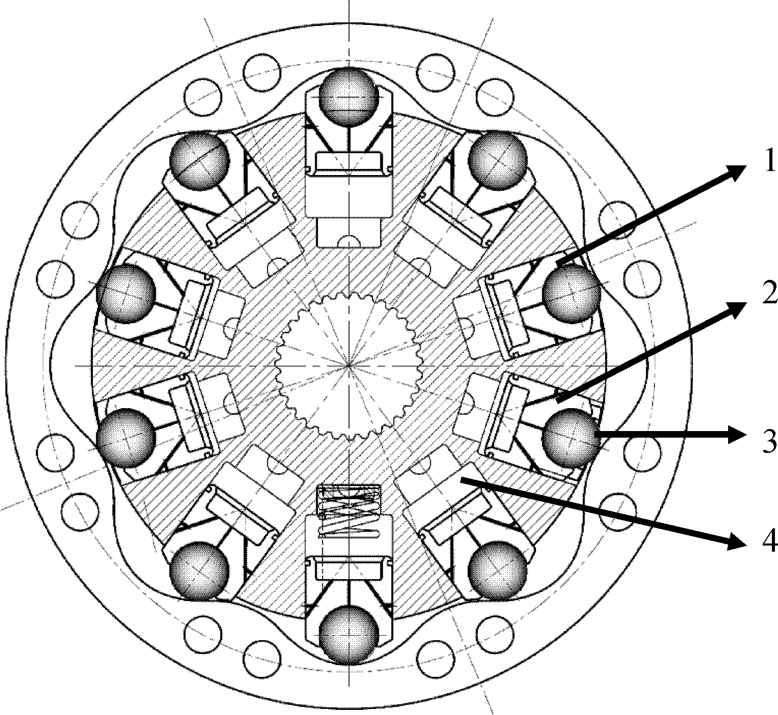 Radial piston used in hydraulic motor