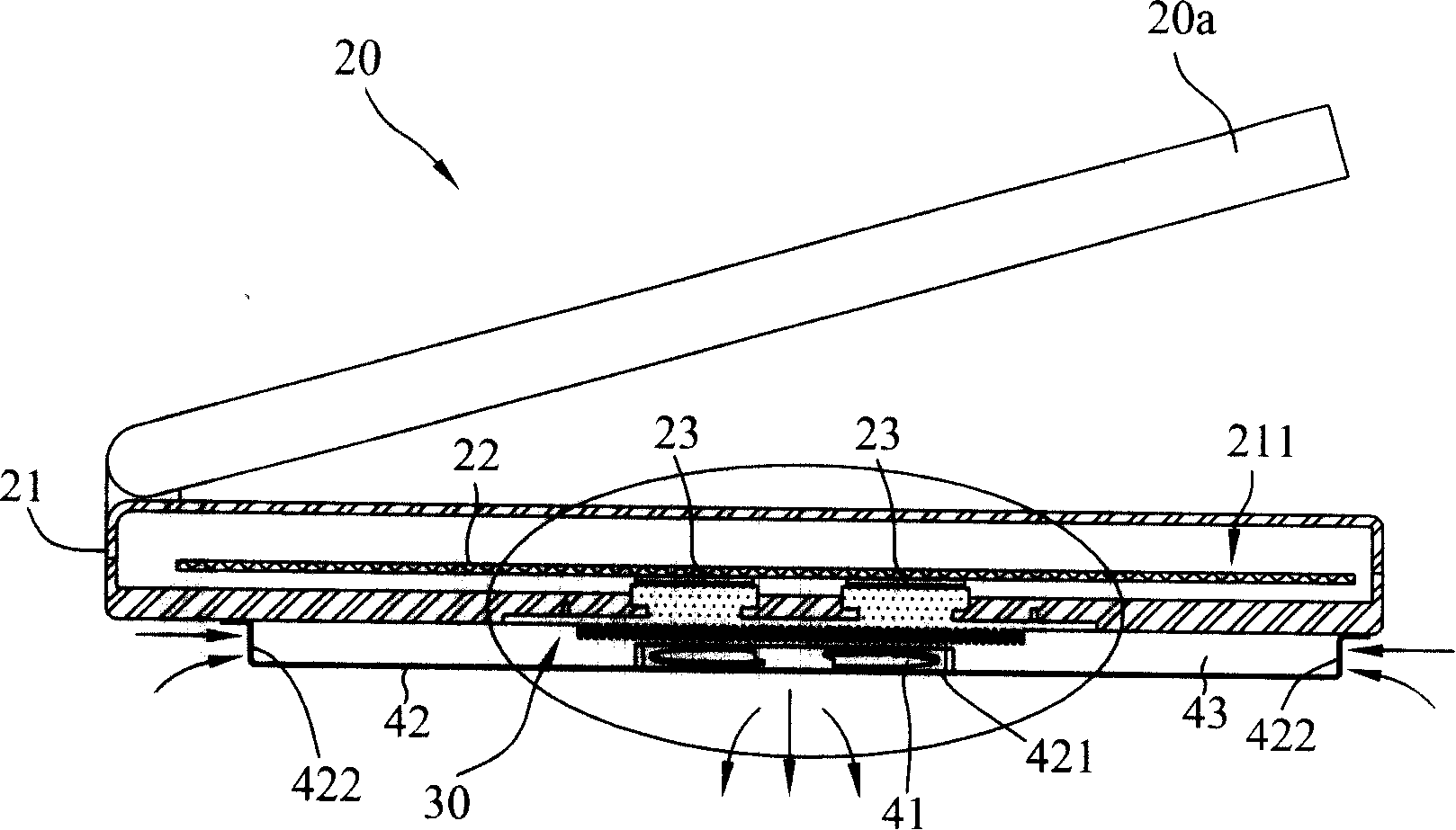 Cooling structure of electronic device