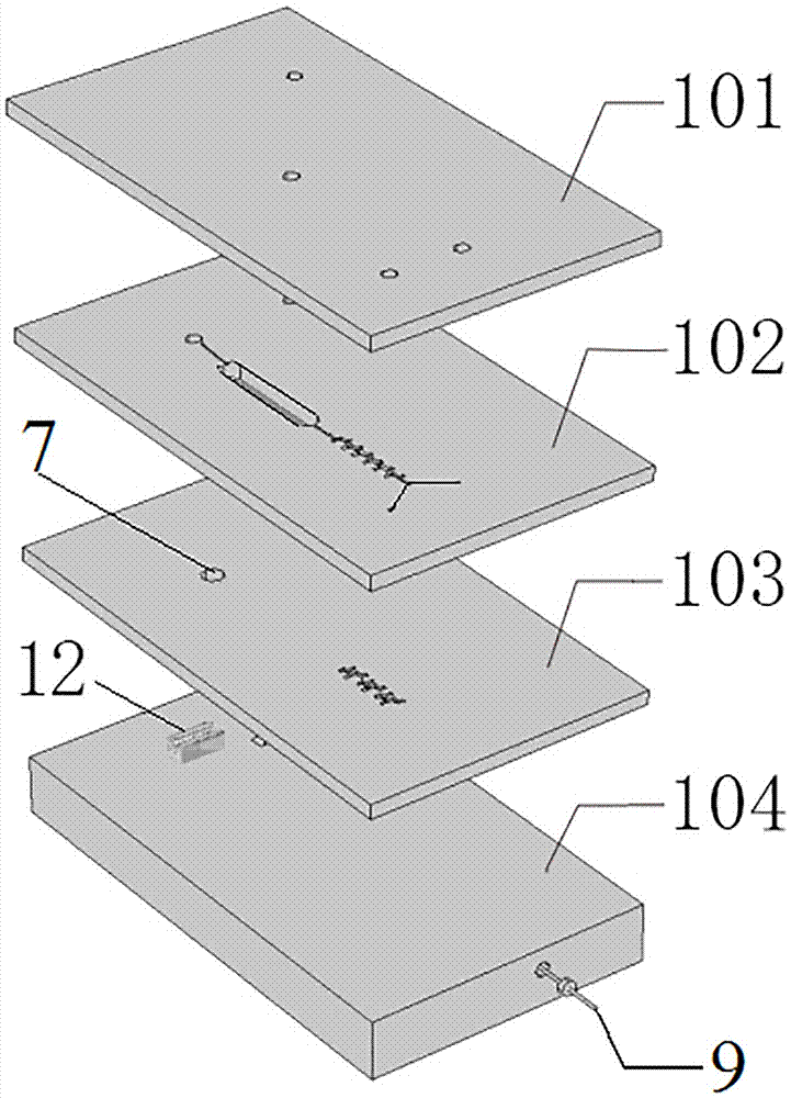 Micro-total analysis system chip used for integral detection of heavy metal ions