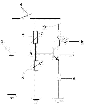 An alarm circuit for bad heat dissipation of automobile engine water tank