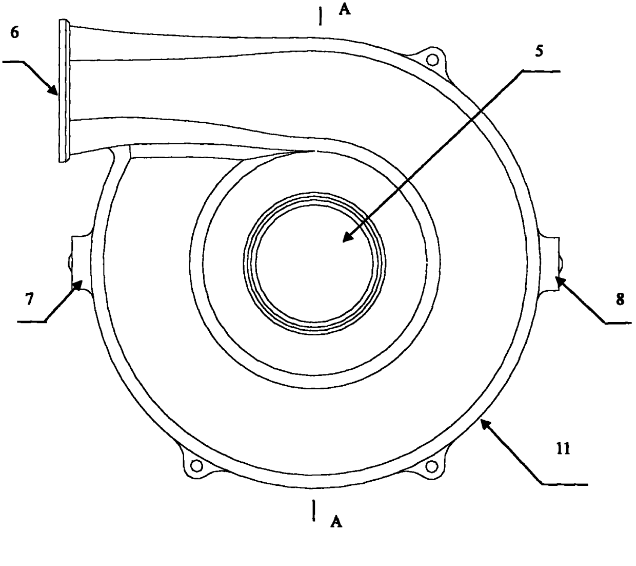 Inter-cooling integral volute