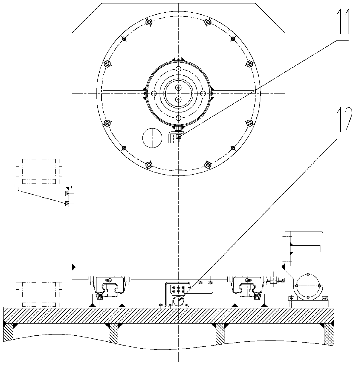 A gearbox no-load test inertial loading mechanism