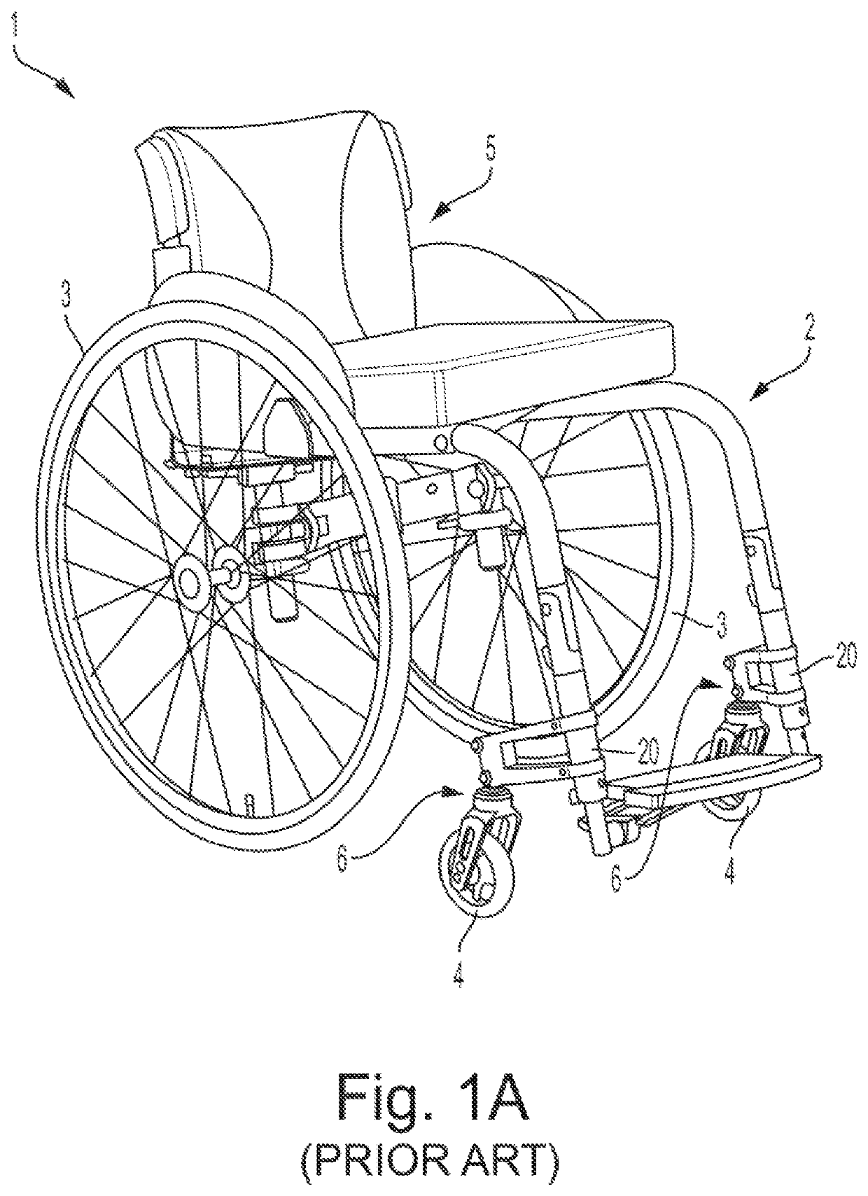 Caster wheel support assembly for a wheelchair and wheelchair comprising the same