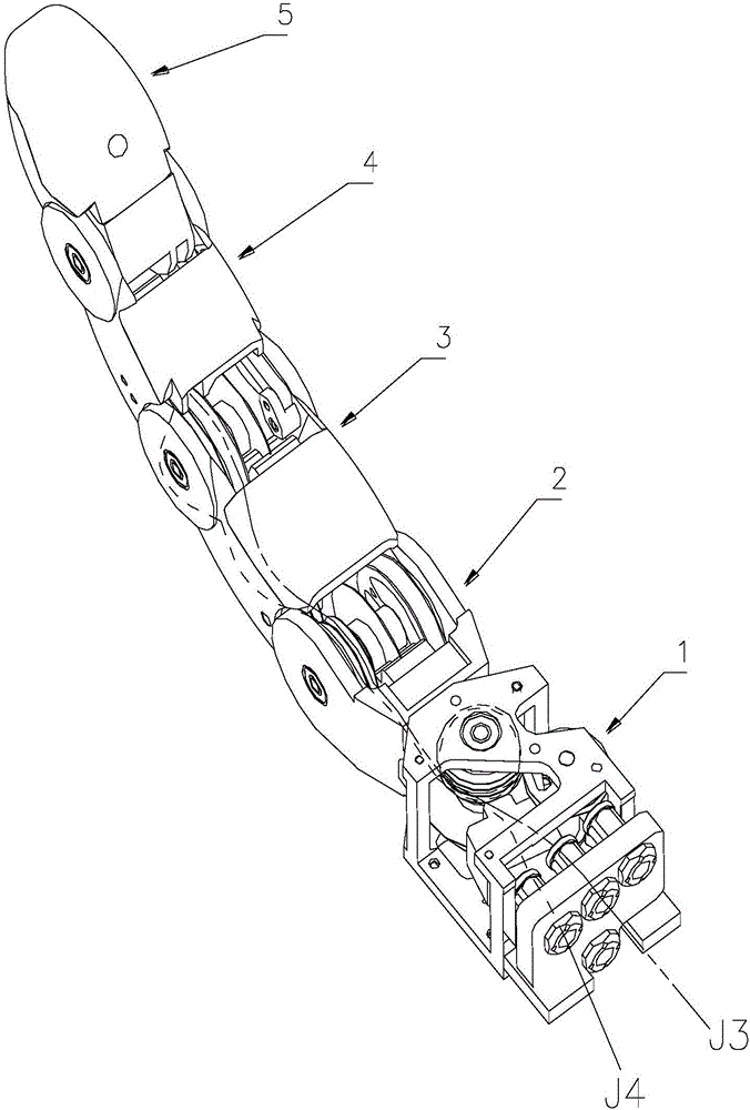 Tendon-connecting rod hybrid transmission type three-degree-of-freedom mechanical finger and control method