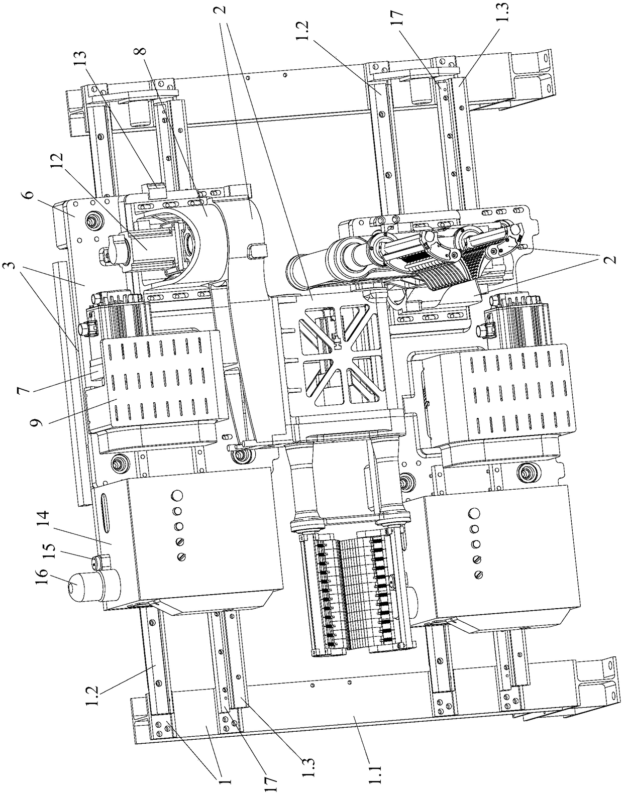Vertical profile traction robot