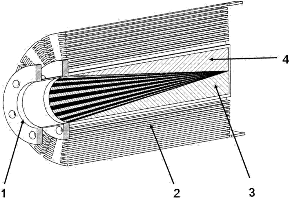 Novel high-power microwave millimeter wave air-cooling type conical-structured absorption dry load