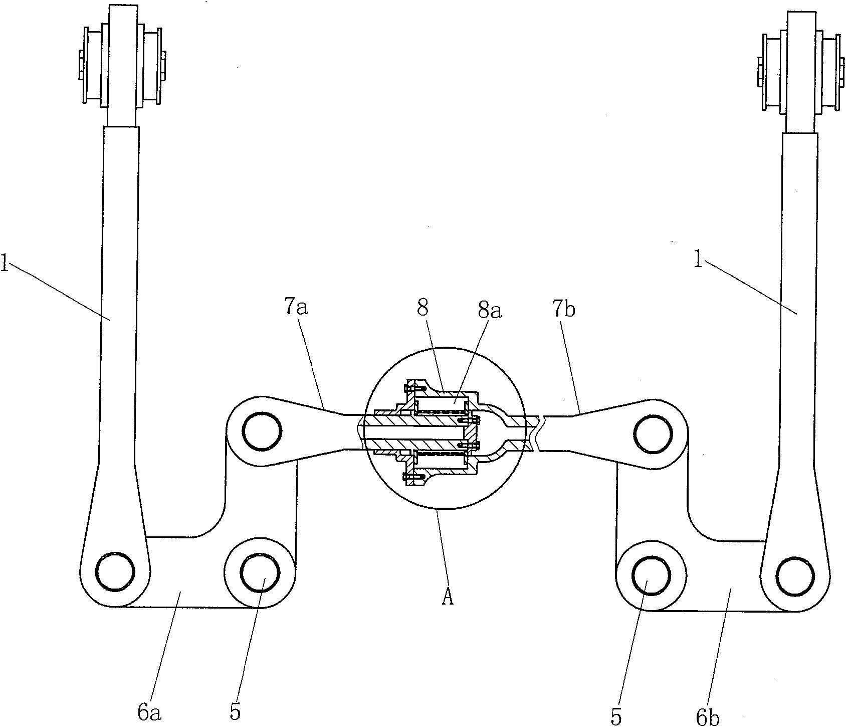 Elastic vibration reduction towing mechanism of track vehicle