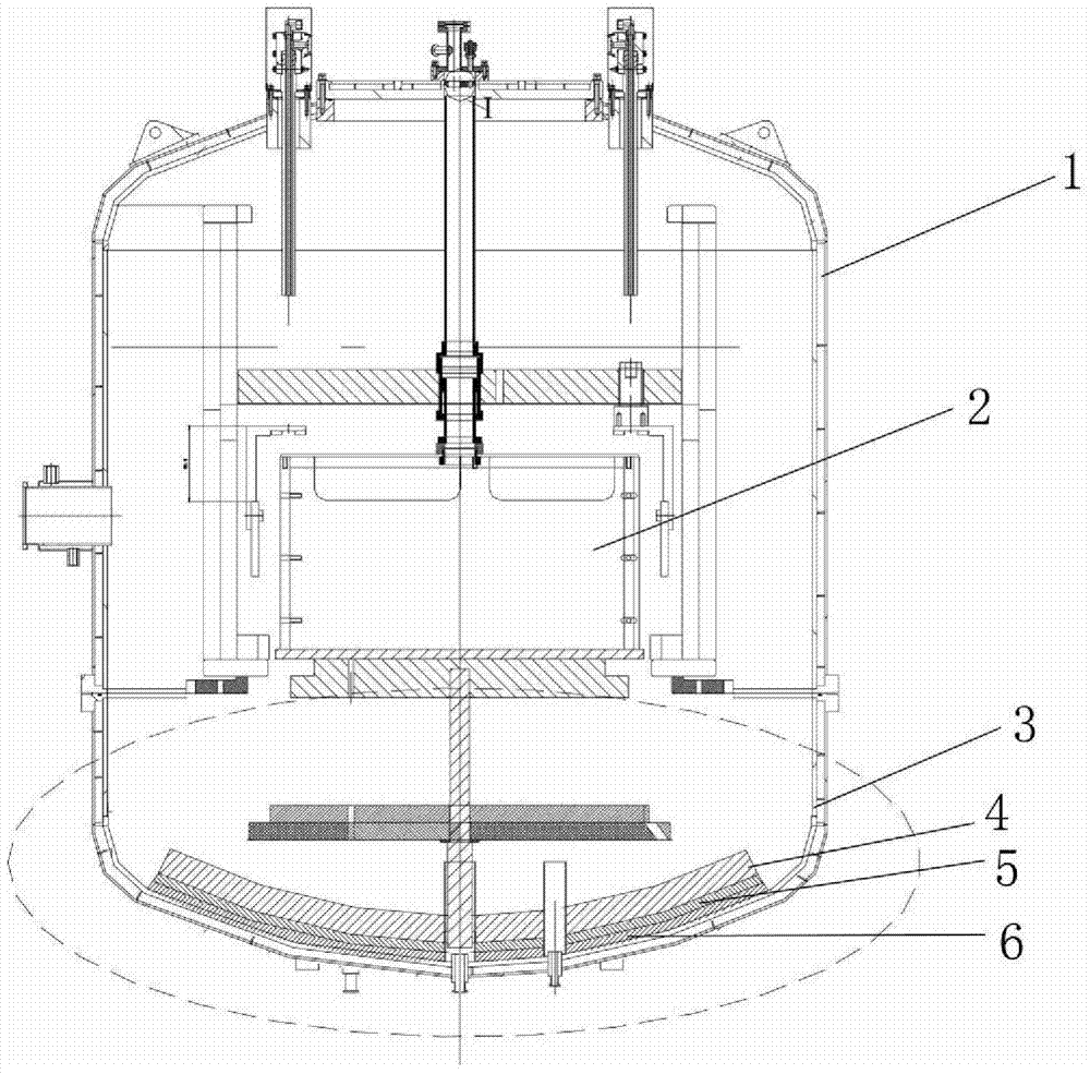 Polycrystal ingot casting furnace for preventing silicon leakage in thermal field