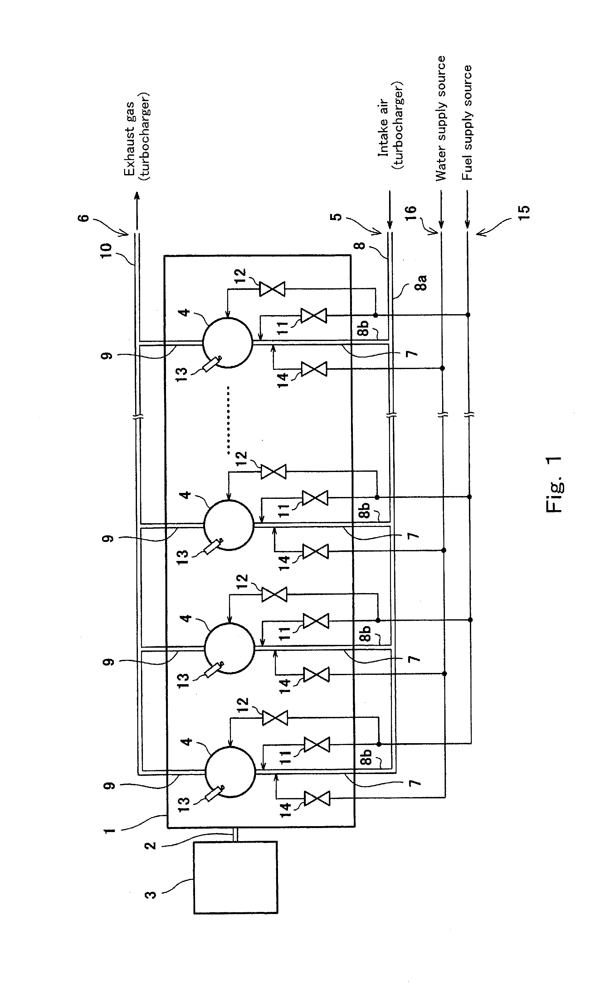 Gas engine, control system and control method for gas engine