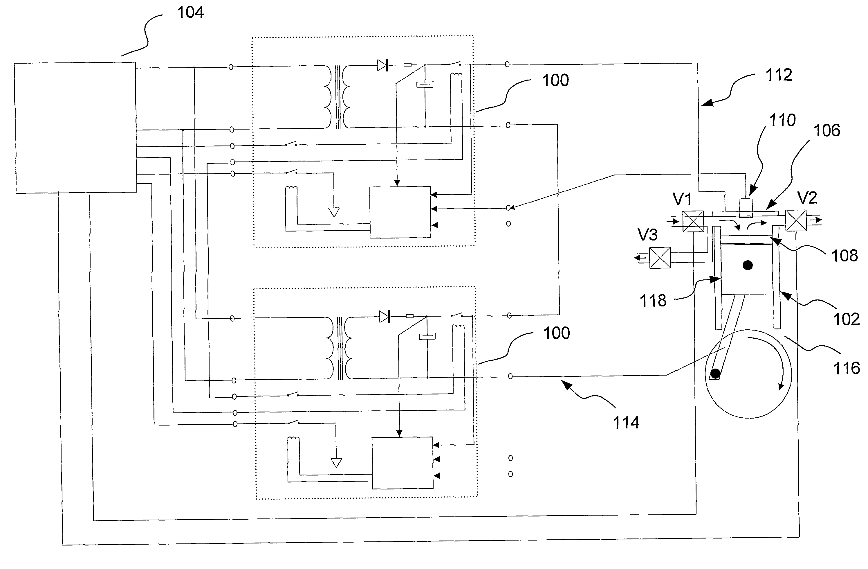 Arrangement for neutralisation or microorganisms