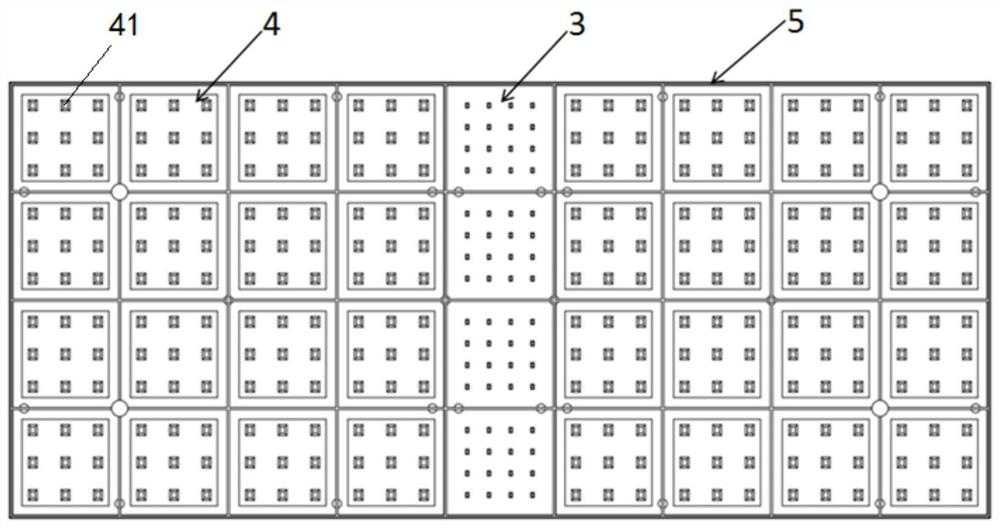 A lens module grid lighting fixture