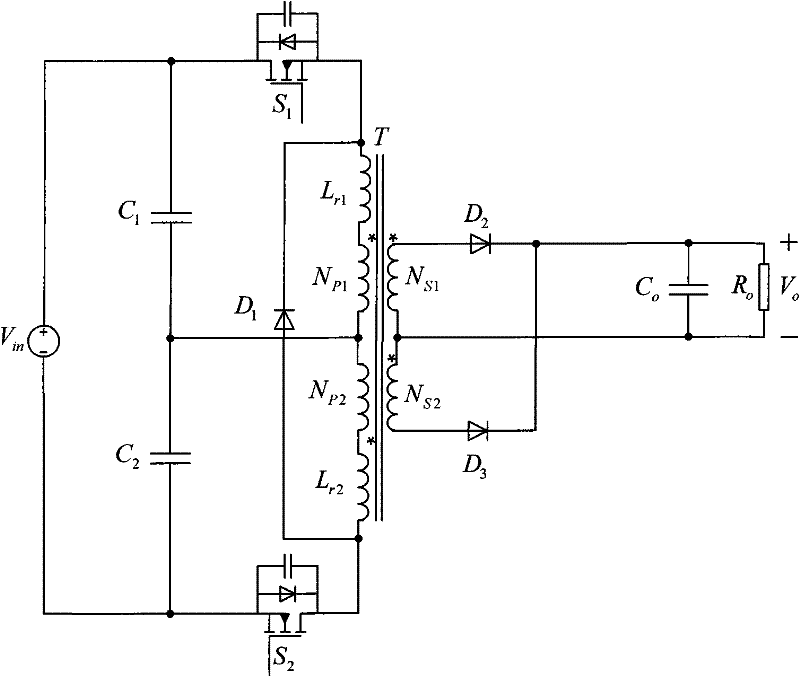 Input series connection push-pull forward converter