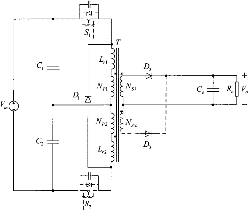 Input series connection push-pull forward converter