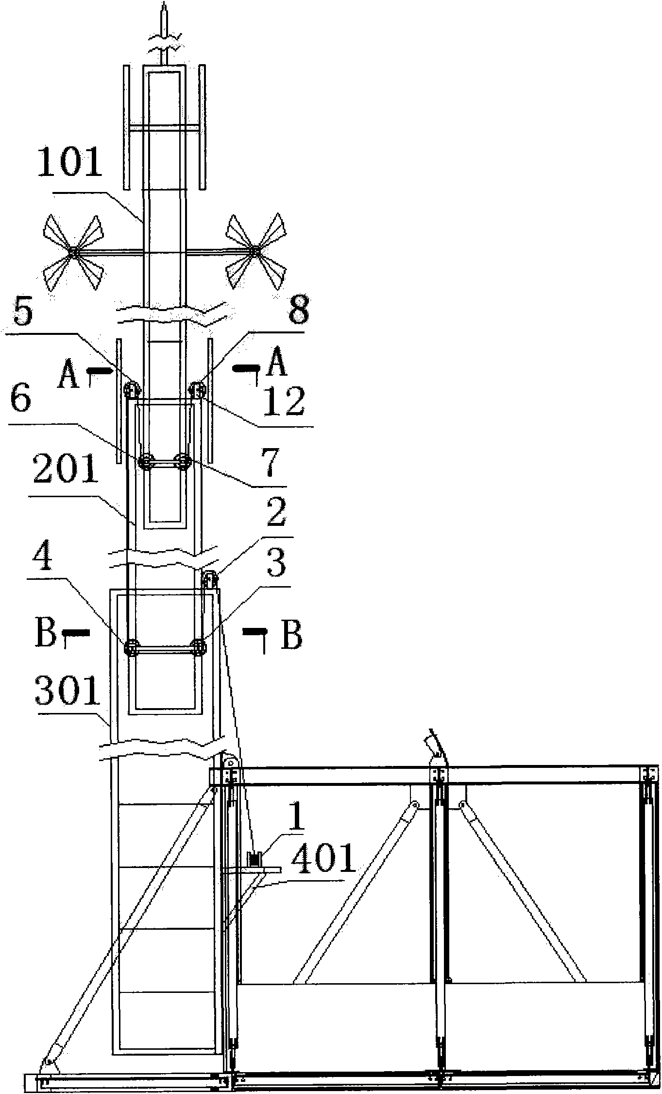 Lifting communication base station iron tower