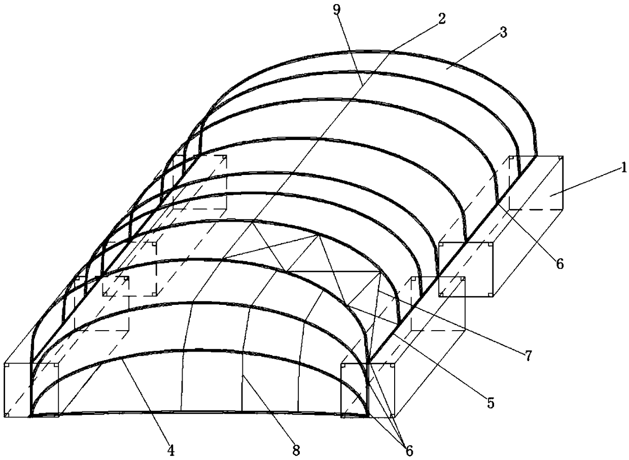 Modular large-span hangar and construction method thereof