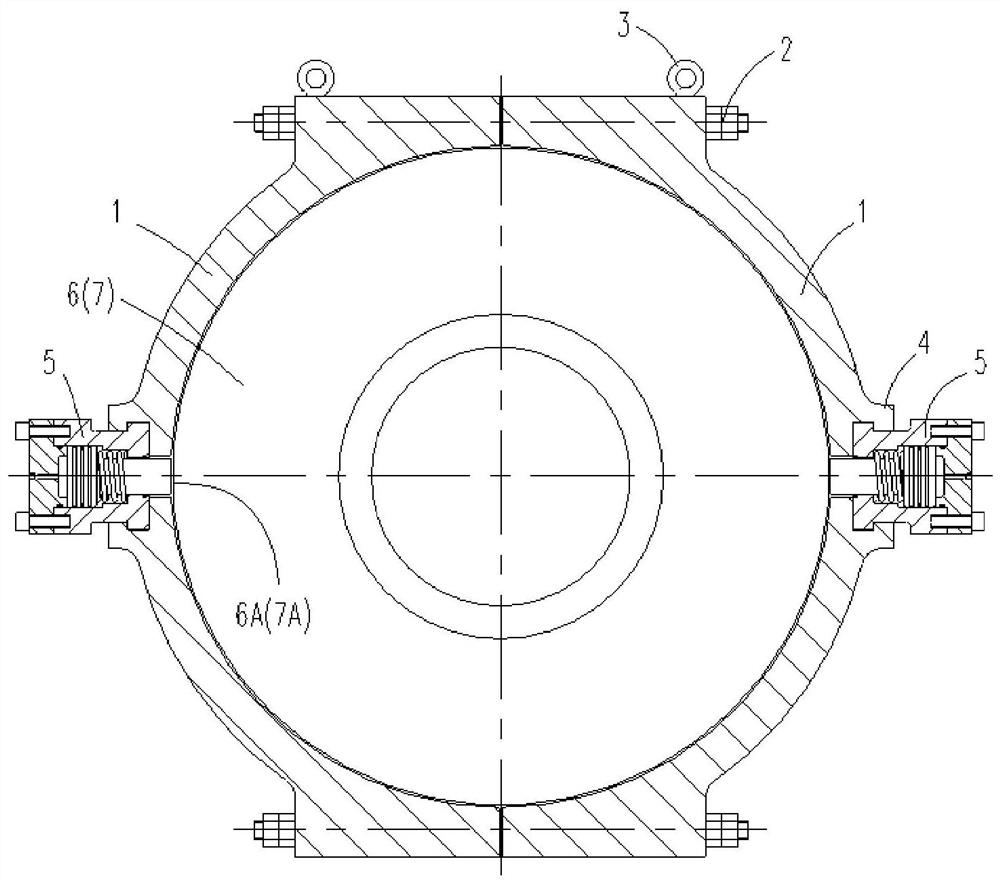 Quick dismounting device for clamping ring of model nozzle of carbon extruding machine