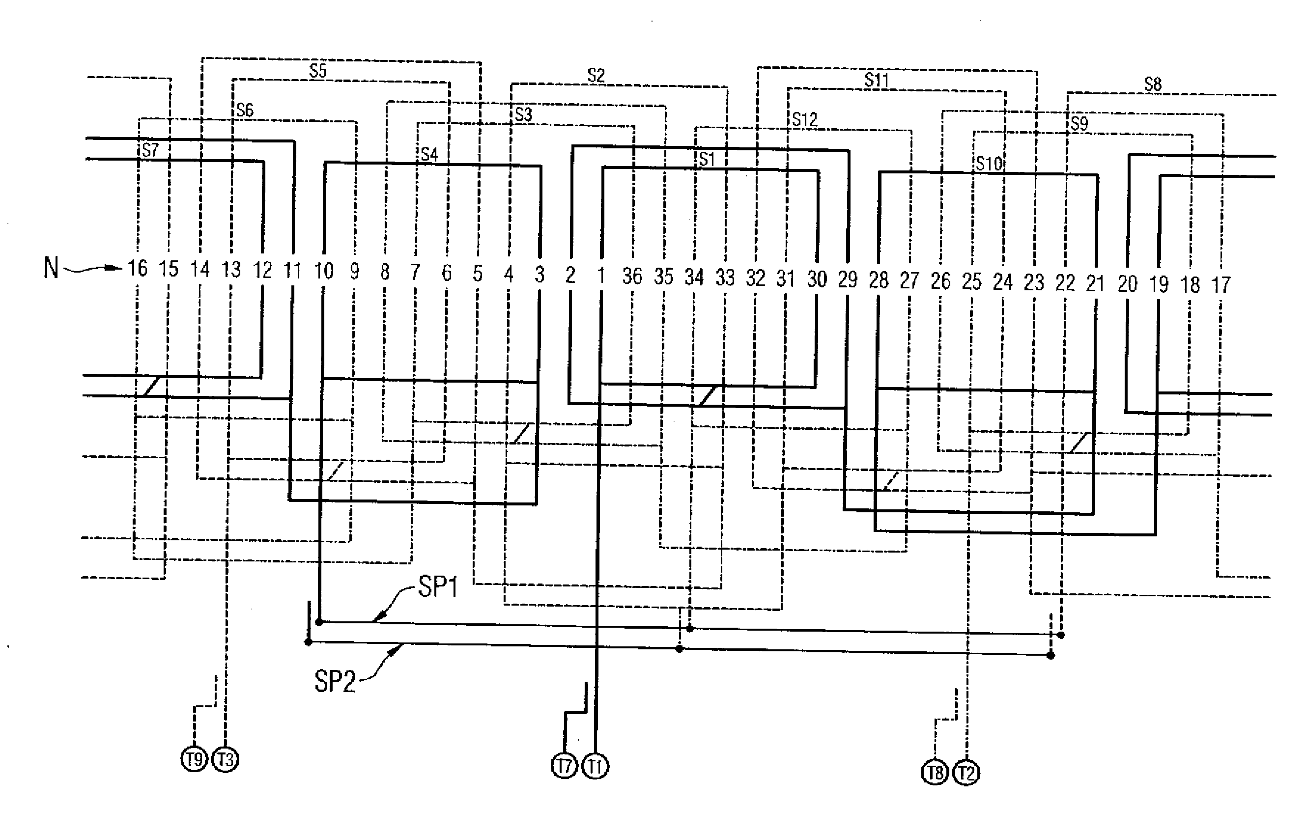 Electrical machine with part-winding circuit