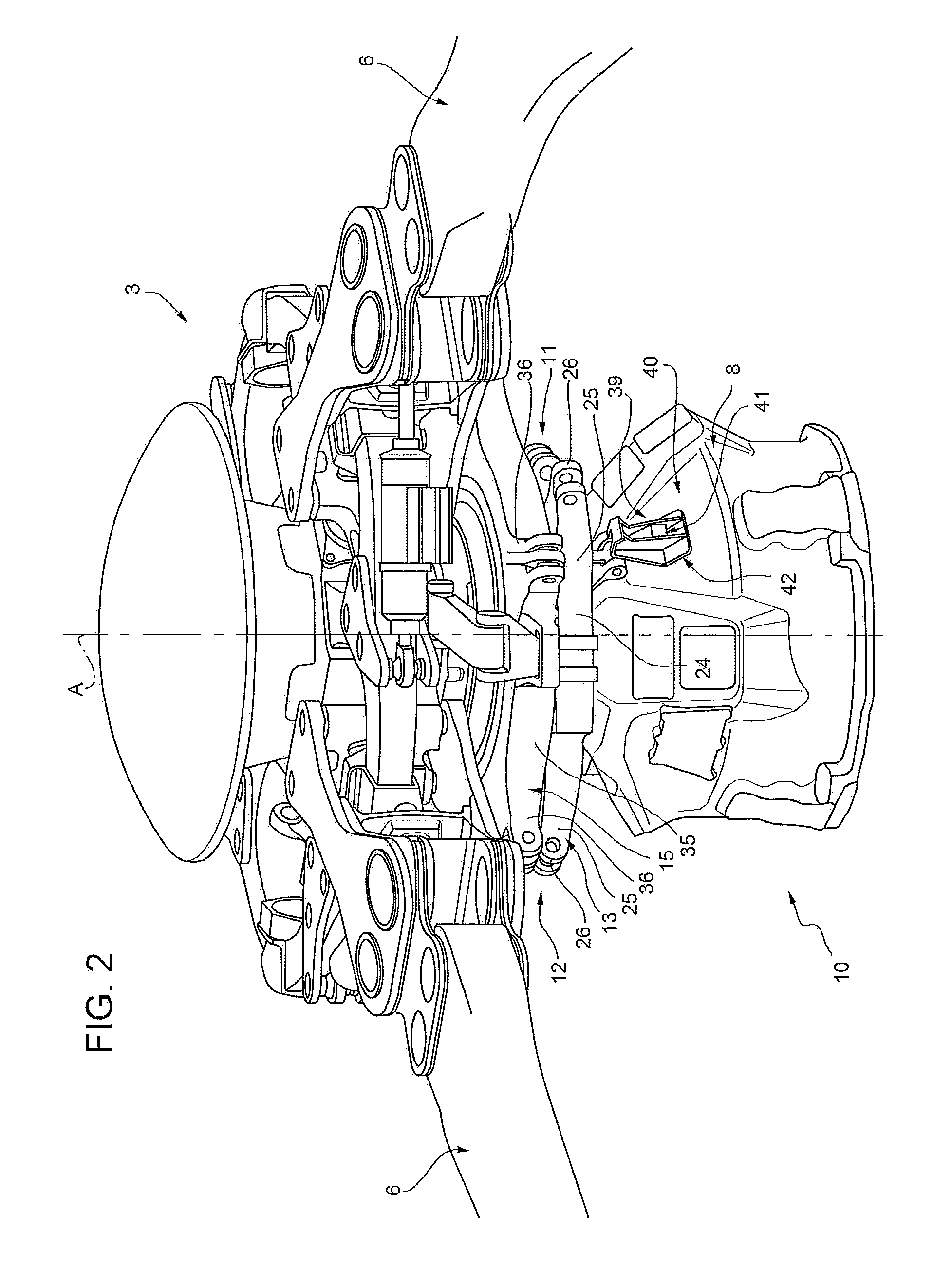 Rotor assembly for an aircraft capable of hovering and equipped with an improved constraint assembly