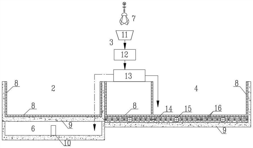 Household garbage storage pit and leachate collection method thereof