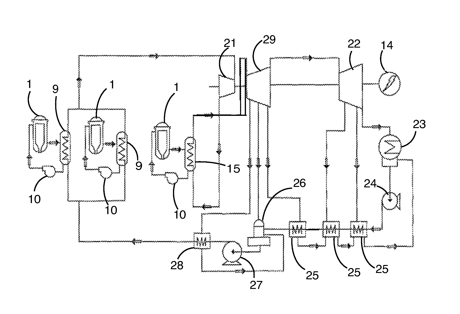 High-temperature gas-cooled reactor steam generating system and method