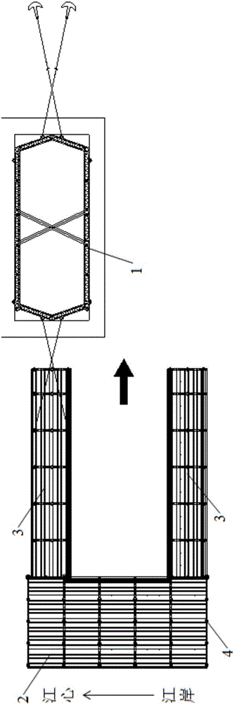 Auxiliary positioning method for U-shaped platform of large cofferdam