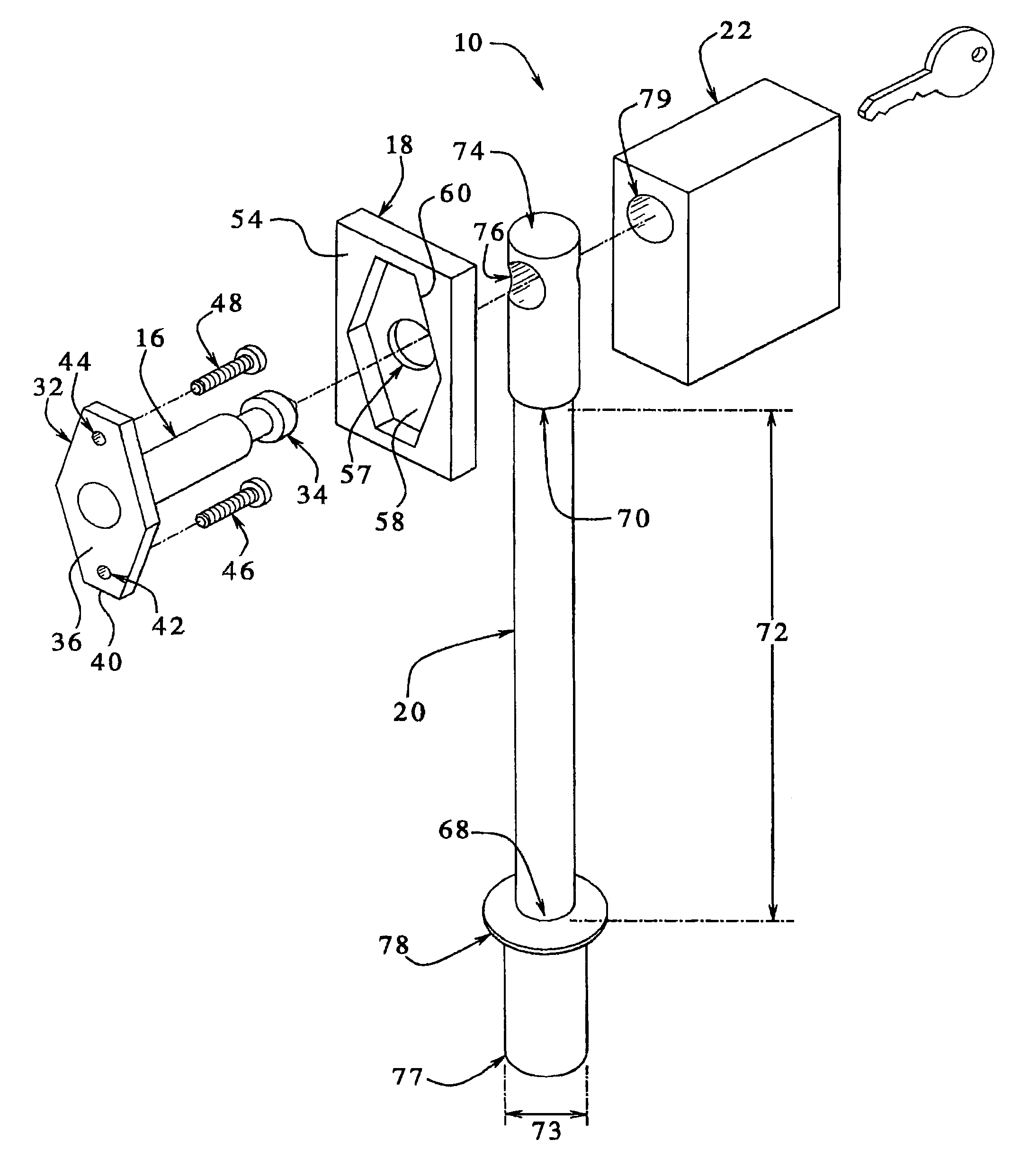 Apparatus, a system and a method for securing a device to a fixture