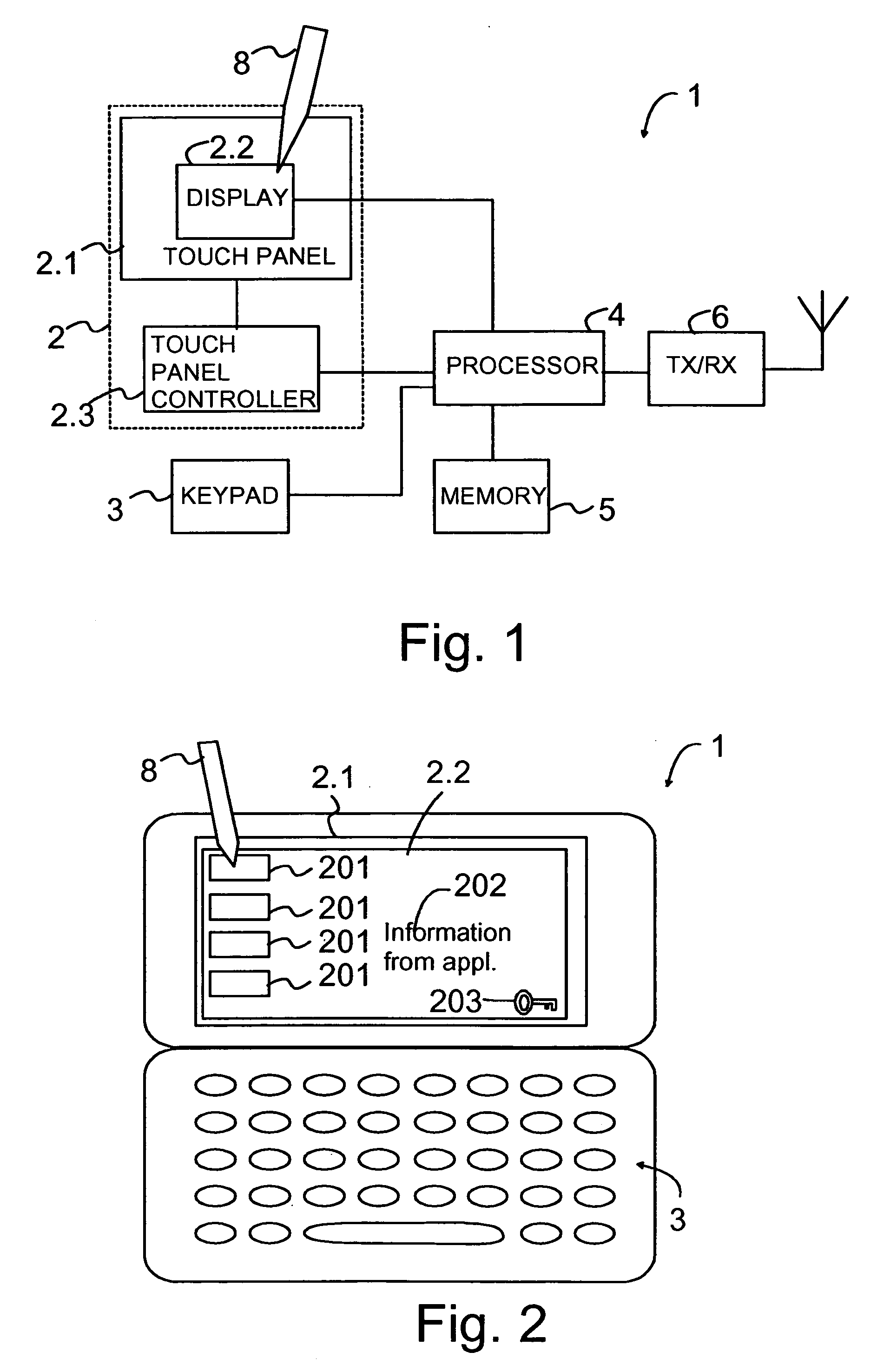 Active keypad lock for devices equipped with touch screen