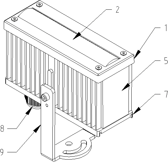 Light emitting diode (LED) narrow beam floodlight