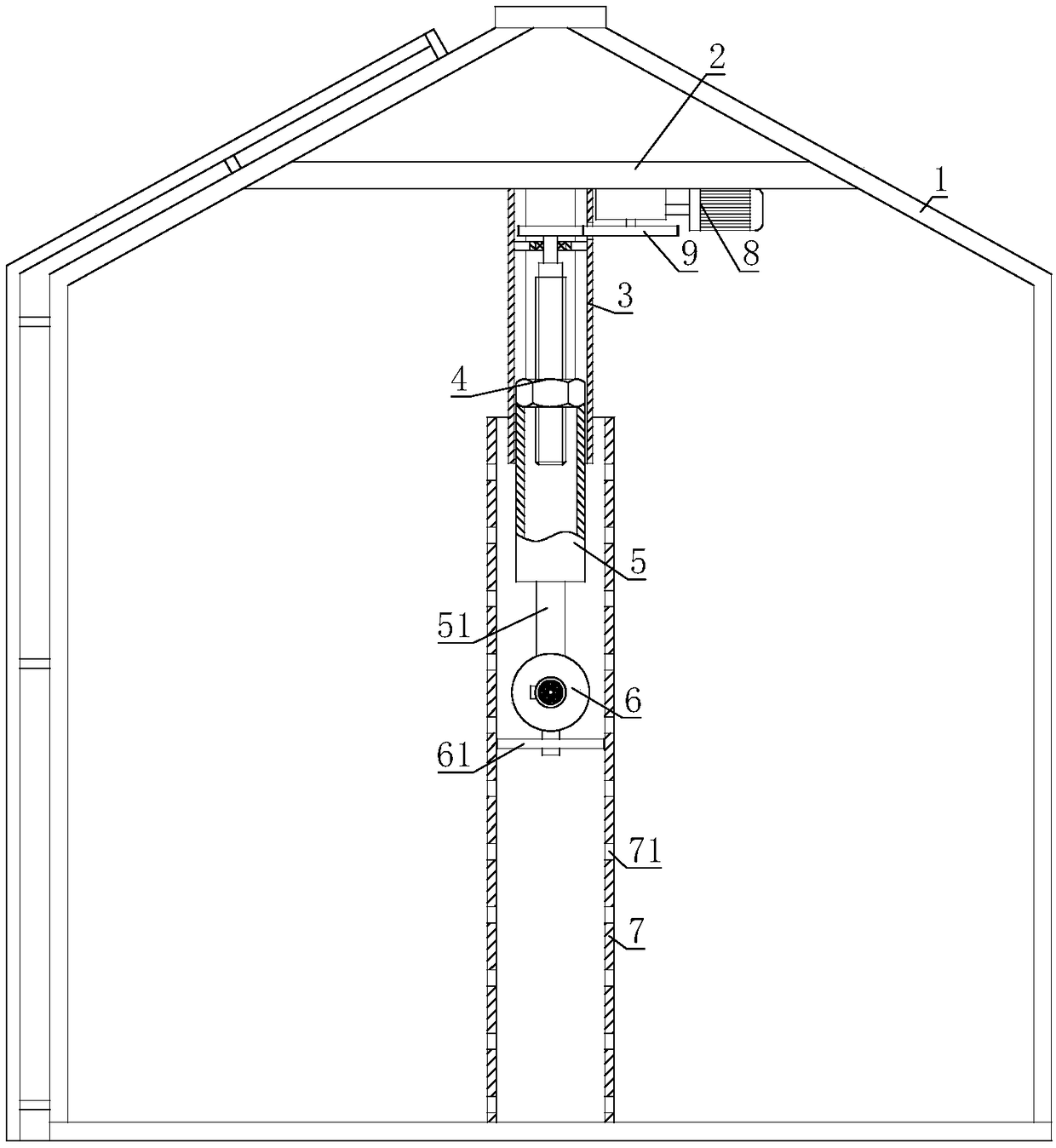 Grain elevator capable of ventilating determined position