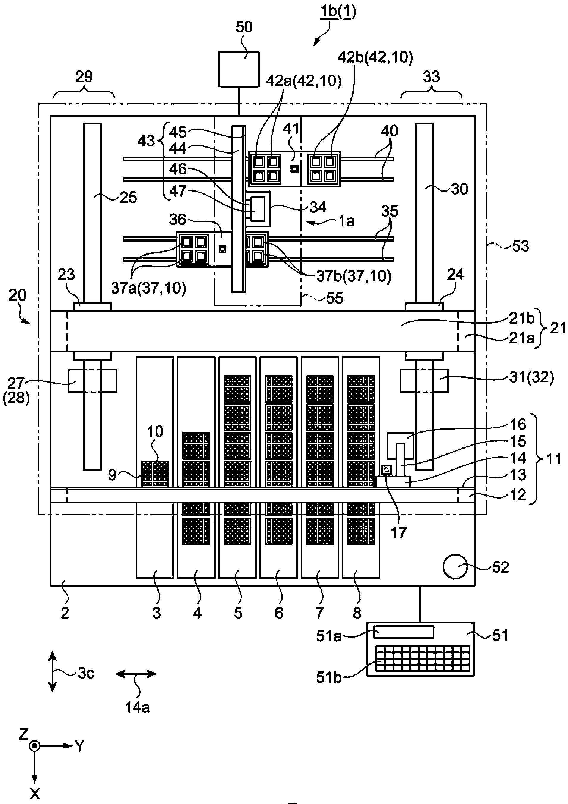 Electronic component carrying device and electronic component testing device