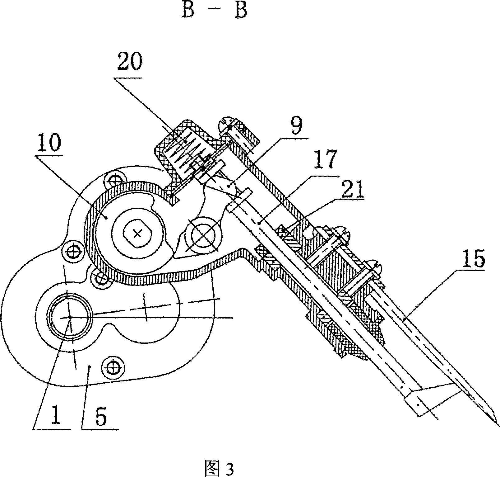 Rotary separating and planting mechanism with nonkunuckle gear of walking rice transplanter