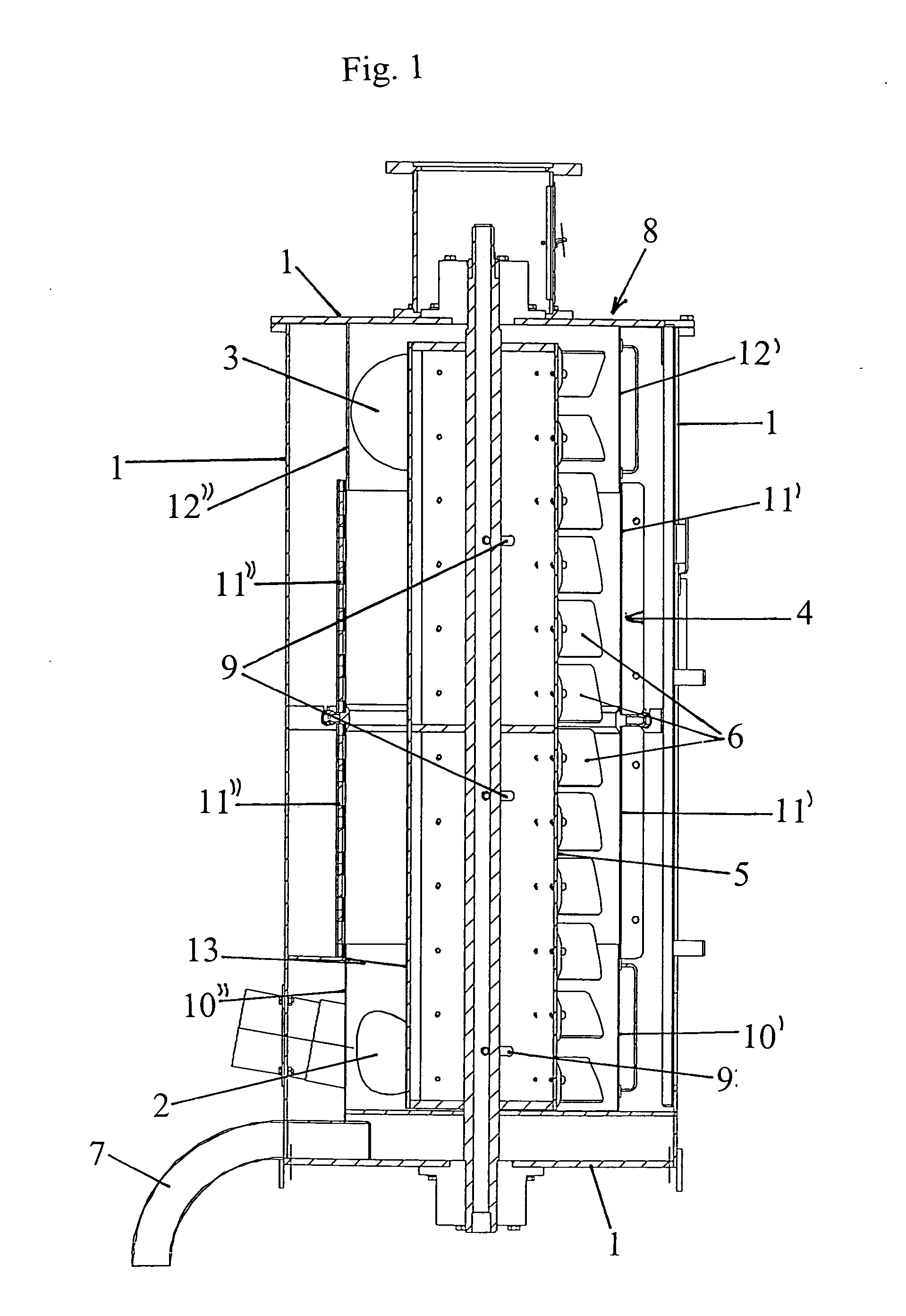 Device for draining and drying solids, in particular plastics granulated under water