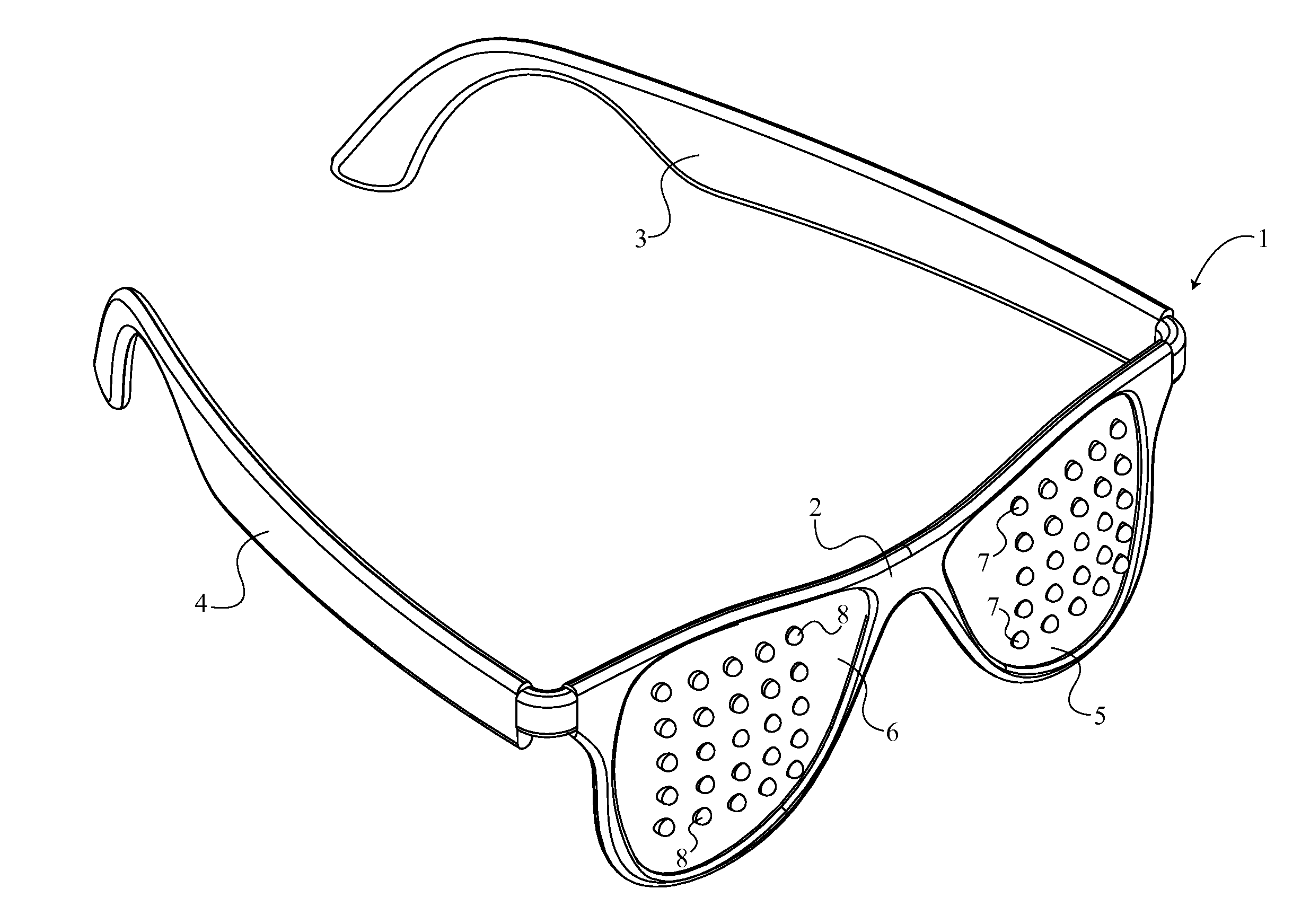 Eyewear with a Pair of Light Emitting Diode Matrices
