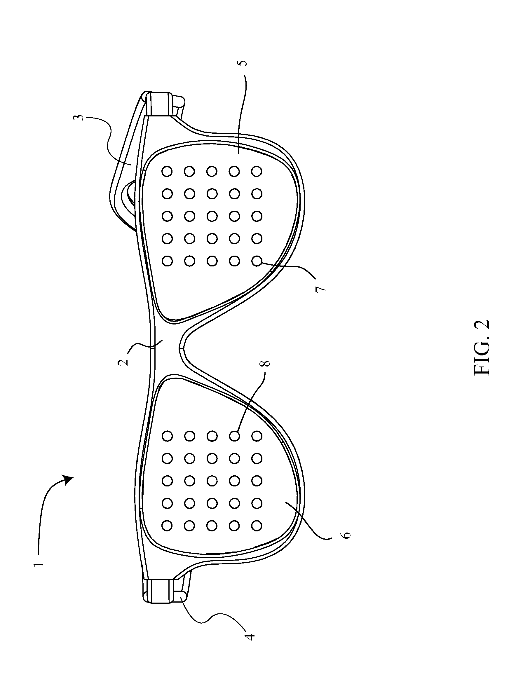 Eyewear with a Pair of Light Emitting Diode Matrices
