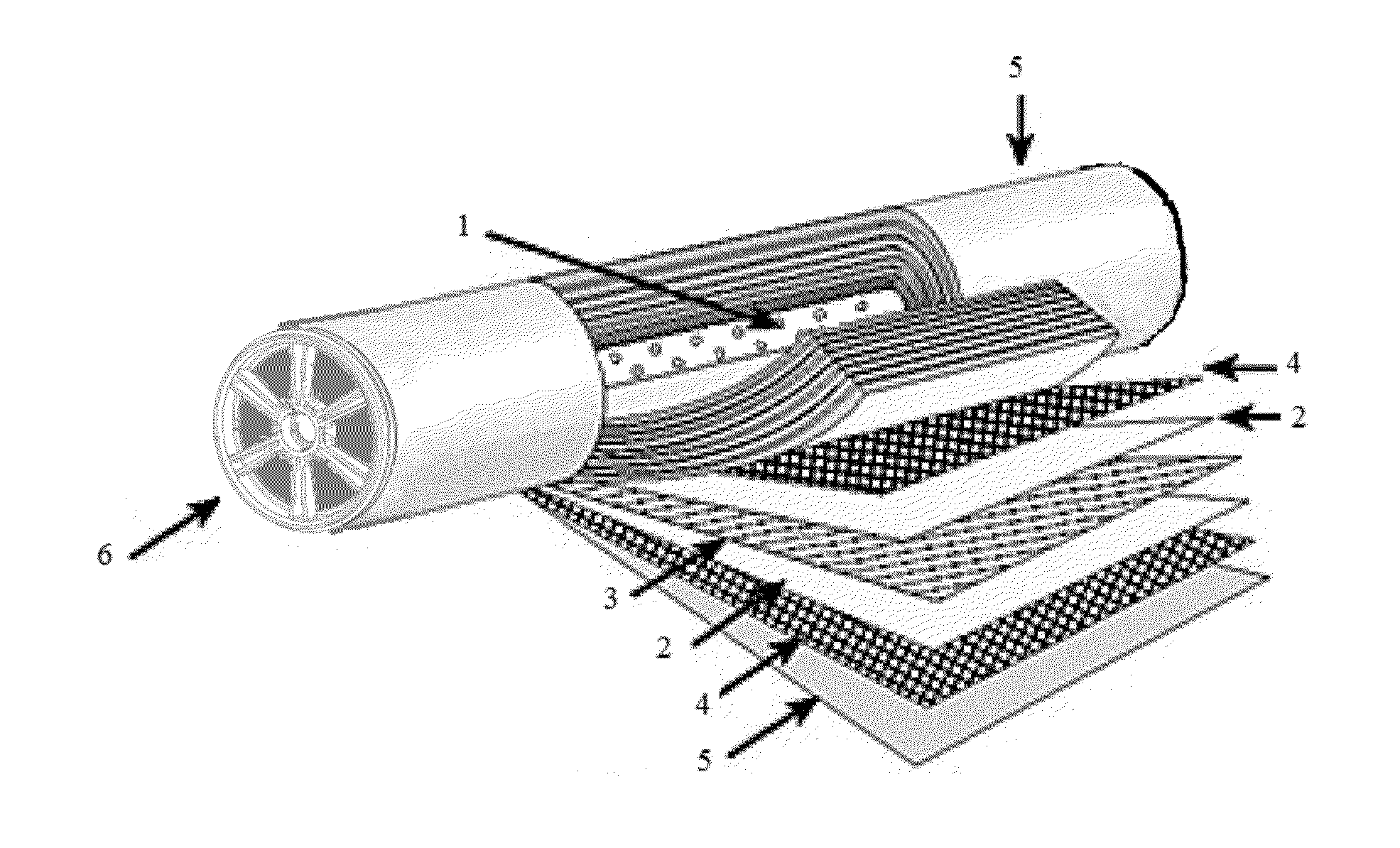 Spiral wound membrane module with reinforced fold line