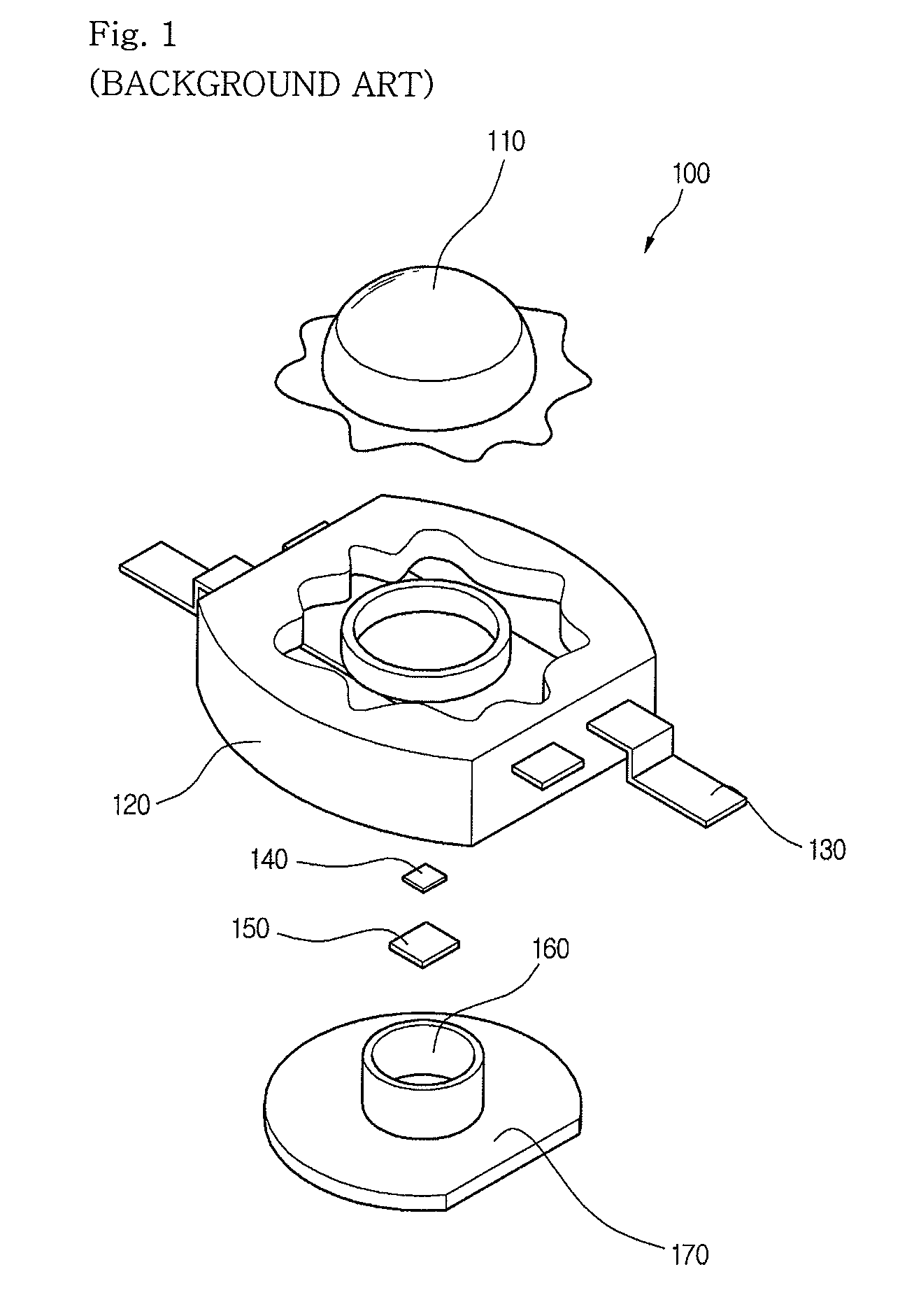 Package for light emitting device with metal base to conduct heat