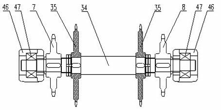 Consequent catching and overturning type fruit transition device