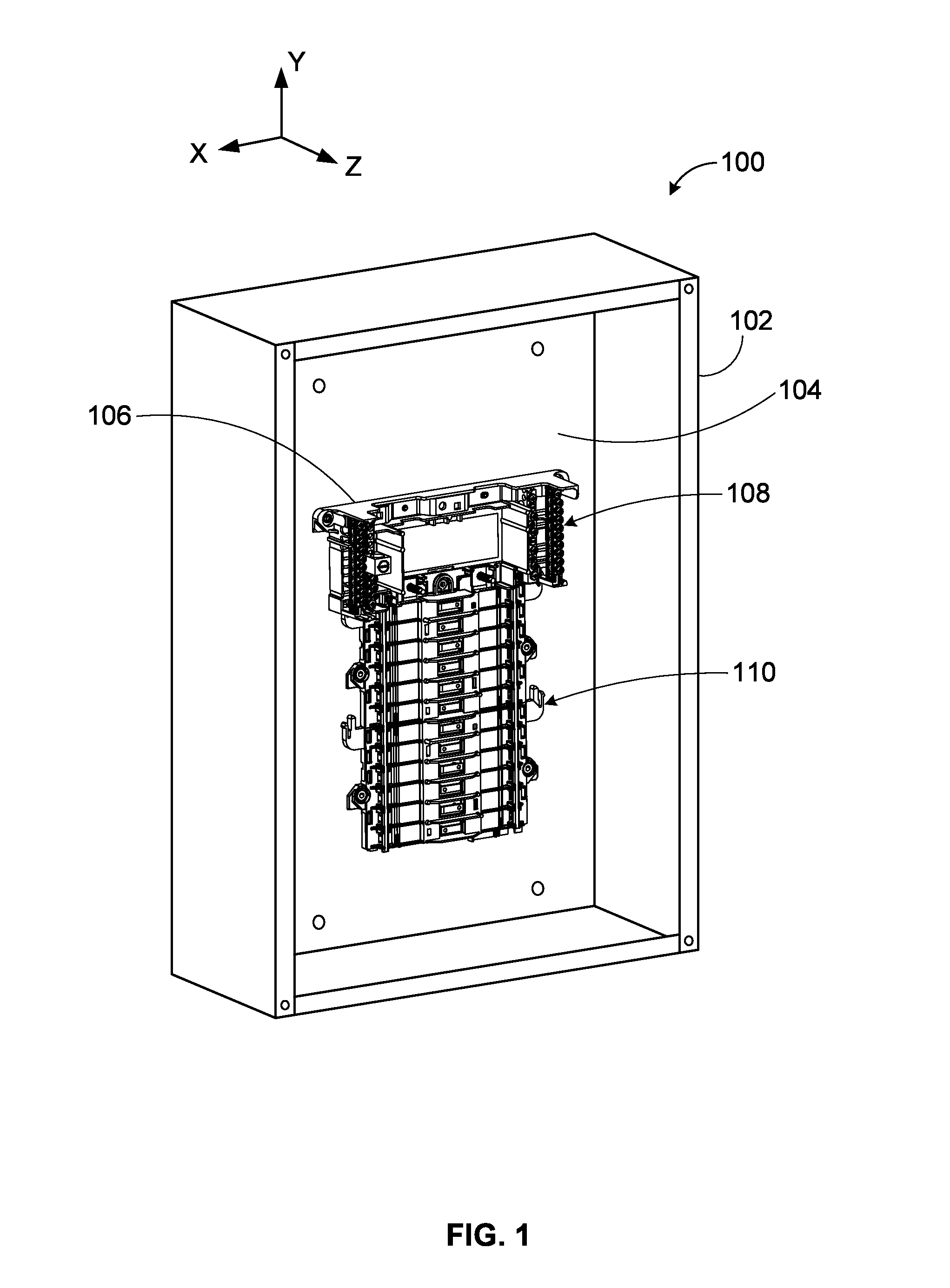 Plug-on neutral load center having a rotating neutral rail retained by a two-piece dielectric barrier