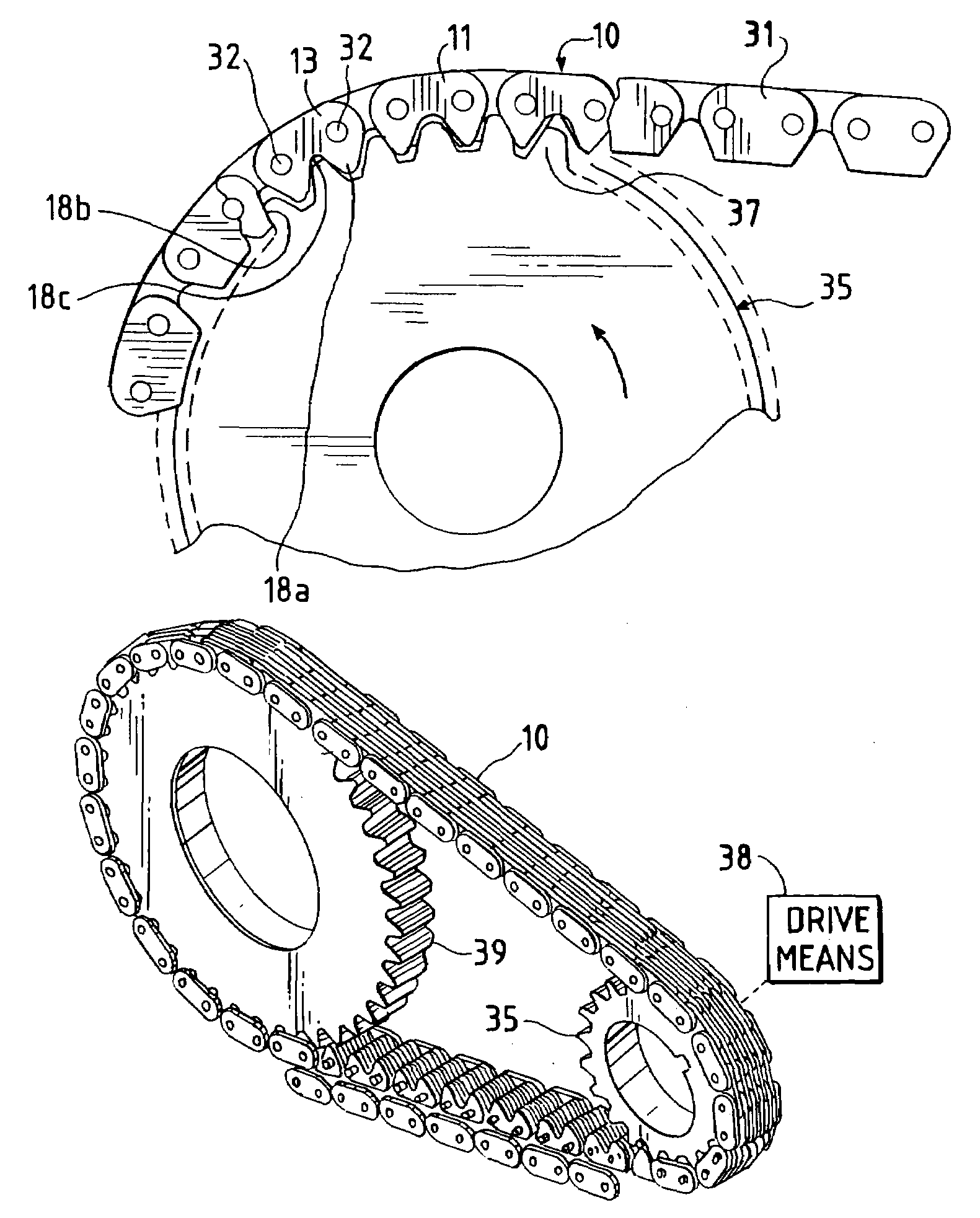 Power transmission chain with ceramic joint components