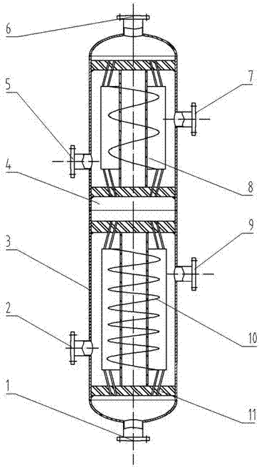 Heat exchanger with multi-stream wound-tube-type shell sides