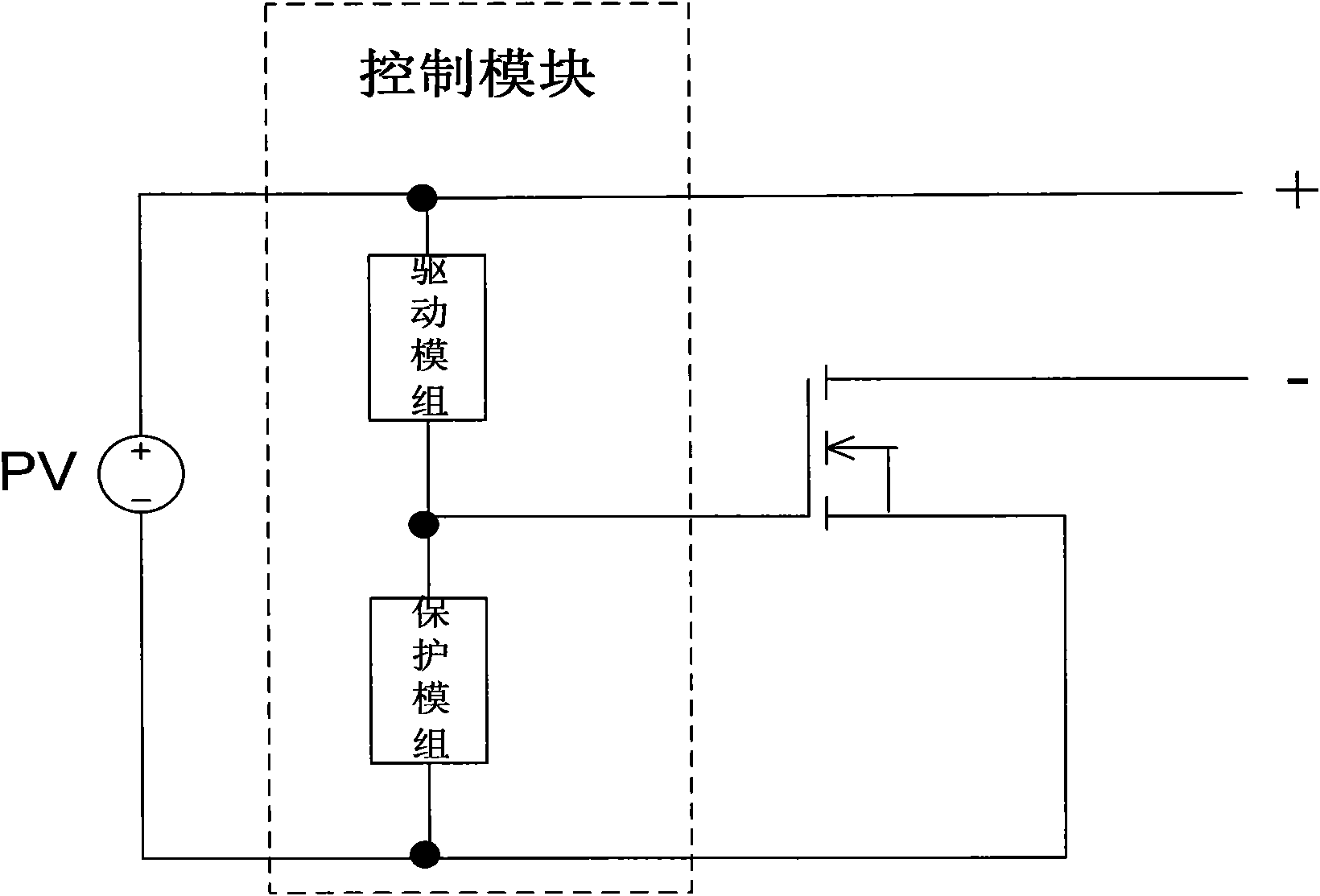Parallel connection protection circuit for solar module